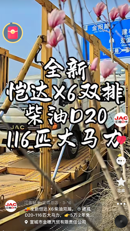 全新愷達(dá)X6柴油雙排，德威D20-116匹大馬力。